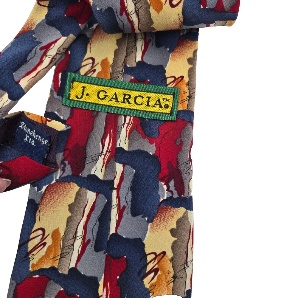 J Garcia Necktie Abstract Colorful Silk Preppy Casual Classiccore Tie 55 x 33.75